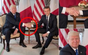 Poignée de main Trump Macron