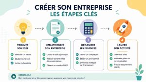Les étapes clés pour créer son entreprise : validation de l’idée, immatriculation, formation, et lancement
