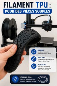 Besoin de pièces souples et résistantes ? Le filament TPU est fait pour vous ! Découvrez ses applications en impression 3D