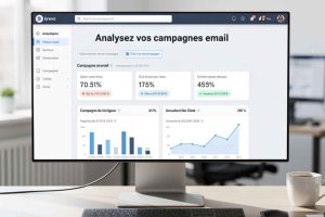 Découvrez pourquoi l’email marketing reste le canal le plus rentable en 2026 avec un ROI de 45€ pour 1€ investi. Infographie moderne et épurée pour illustrer les statistiques clés