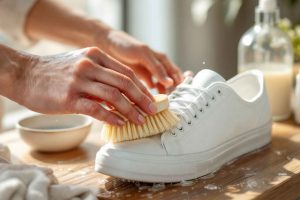 Le protocole simple pour entretenir vos baskets en toile homme : brossage régulier, nettoyage doux et séchage à l'air libre